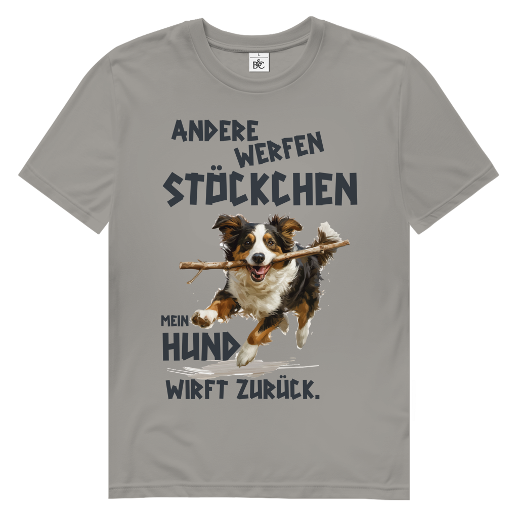 Herren Premium Bio T-Shirt Andere werfen Stöckchen. Mein Hund wirft zurück
