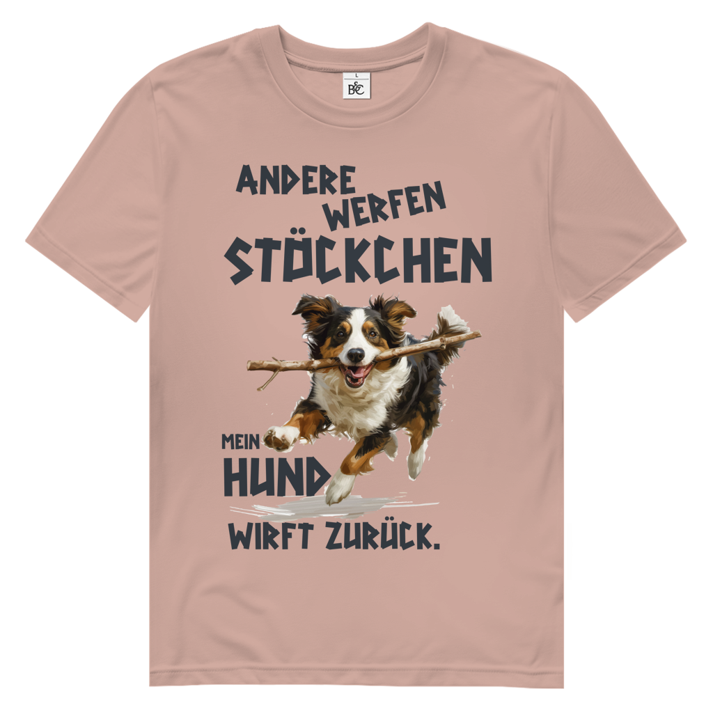 Herren Premium Bio T-Shirt Andere werfen Stöckchen. Mein Hund wirft zurück