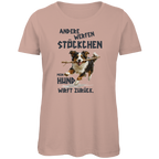 Damen Premium Bio T-Shirt Andere werfen Stöckchen. Mein Hund wirft zurück