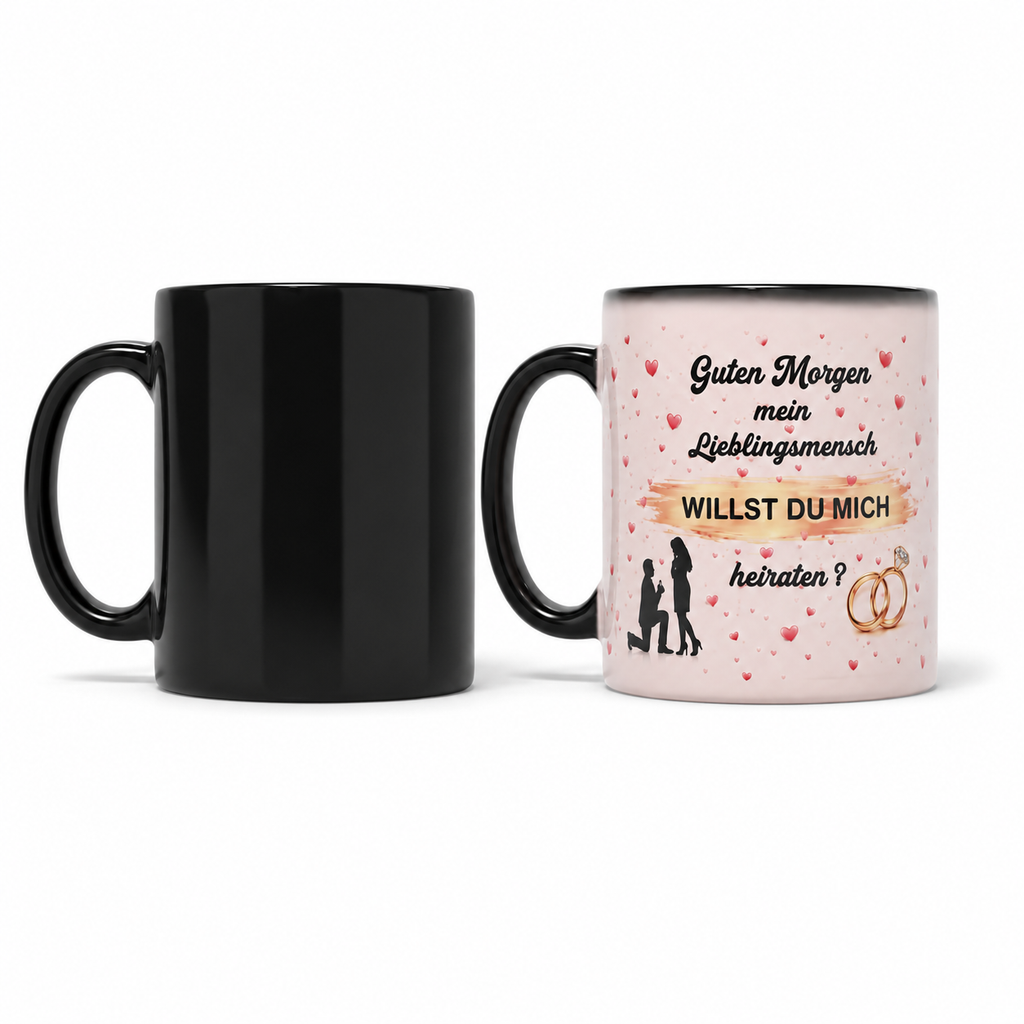 Magic Mug Willst du mich heiraten? – Personalisierte Heiratsantrag Tasse