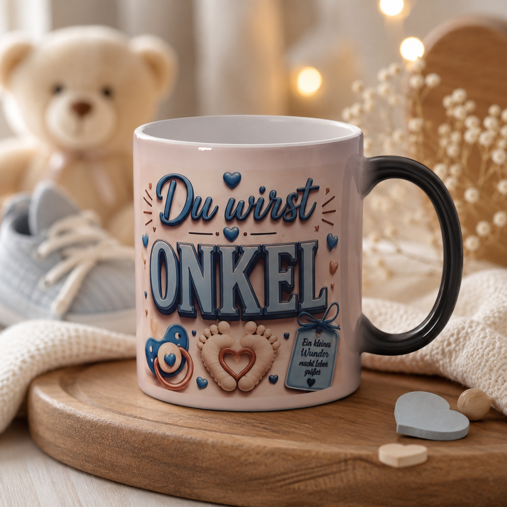 Magic Mug „Du wirst ONKEL“ – Personalisierte Onkel Tasse
