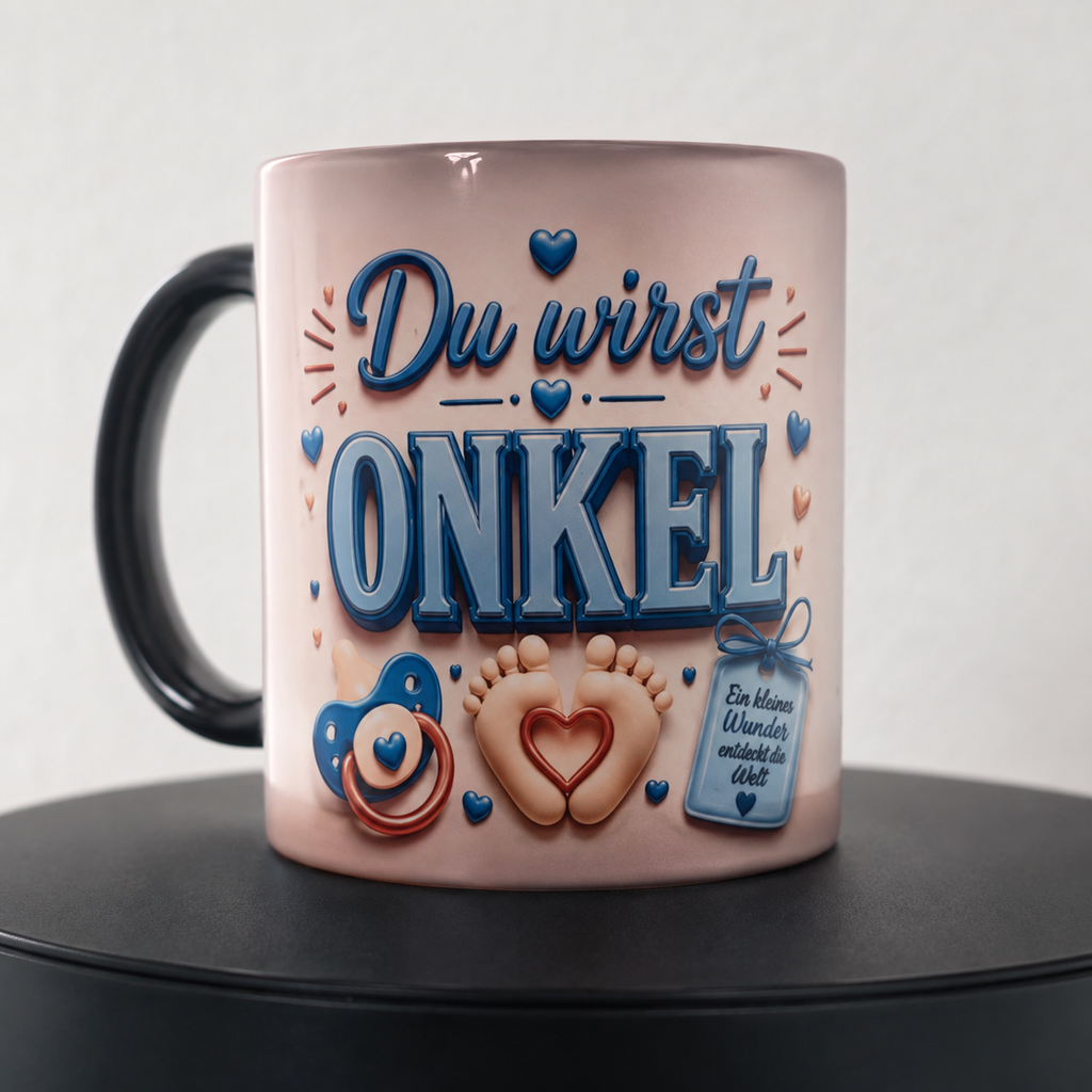 Magic Mug „Du wirst ONKEL“ – Personalisierte Onkel Tasse