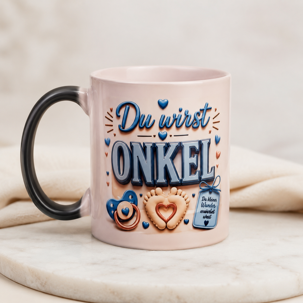 Magic Mug „Du wirst ONKEL“ – Personalisierte Onkel Tasse