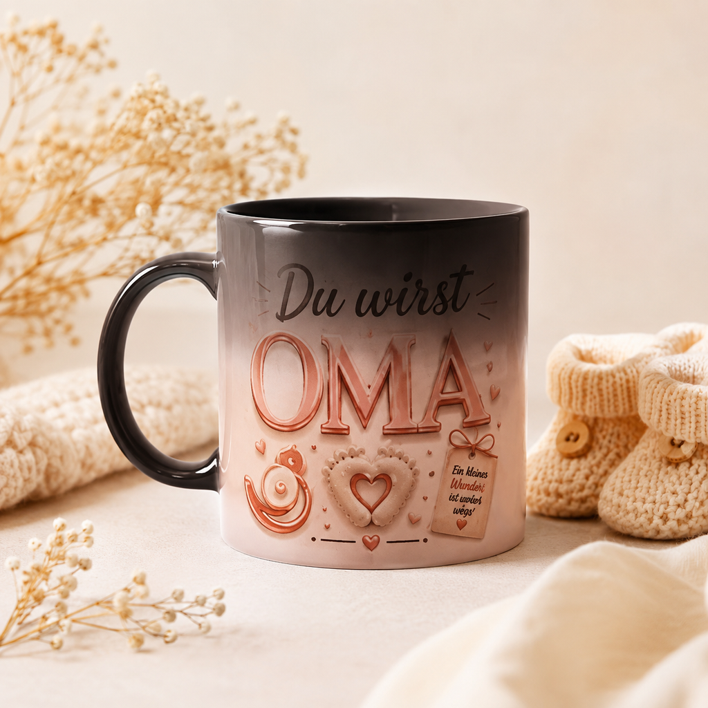 Magic Mug „Du wirst OMA“ – Personalisierte Oma Tasse