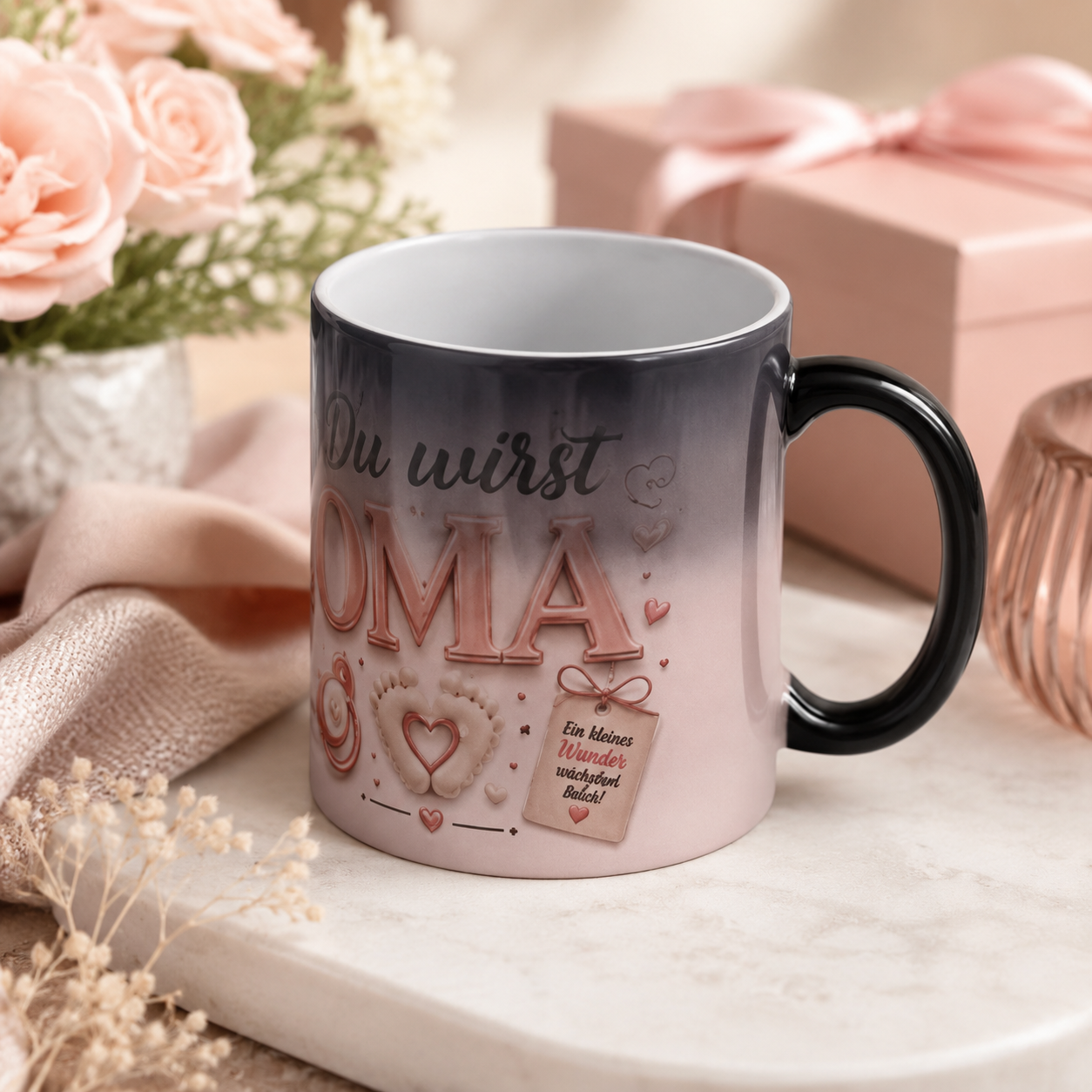 Magic Mug „Du wirst OMA“ – Personalisierte Oma Tasse