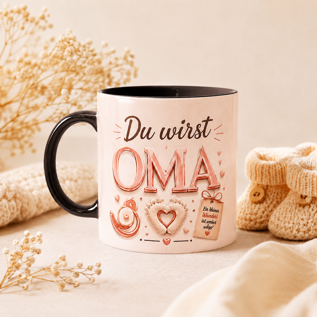 Magic Mug „Du wirst OMA“ – Personalisierte Oma Tasse