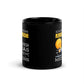 Ich hab keine Ahnung – aber das reicht meistens Black Glossy Mug with humorous design and glossy finish.