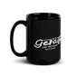 Ich hab nichts gesagt. Und trotzdem recht gehabt Black Glossy Mug with humorous quote on shiny black ceramic.